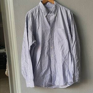 Brooks Brothers Men's Purple and Blue Plaid Shirt